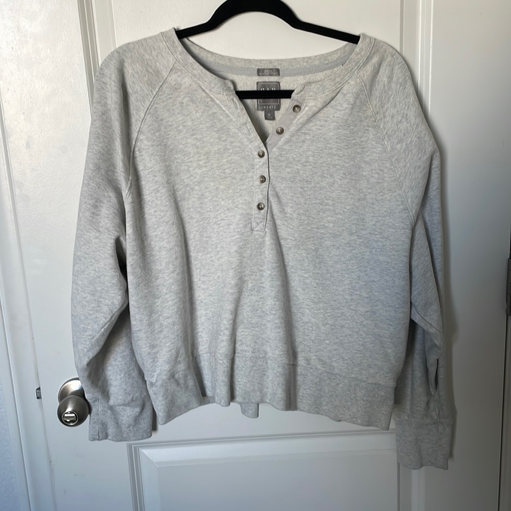 Gap Sweats Terrycloth Henley sweatshirt